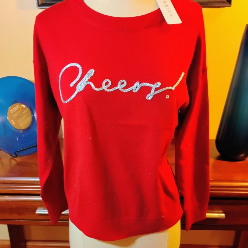 Red Cheers Crew Neck Sweater Valentines Is Just Around The Corner!
